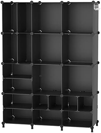 AWTATOS Cube Storage Closet Organizer Storage 12 Cube Shelves, Black by AWTATOS