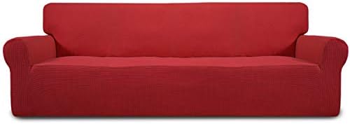 Easy-Going Stretch 4 Seater Oversized Sofa Couch Cover Christmas Red by Easy-Going
