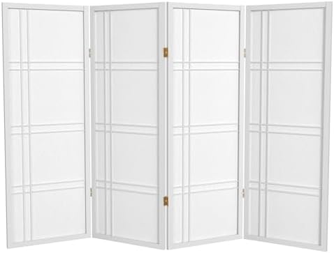 4 ft. Short Double Cross Shoji Screen - White - 4 Panels by RedLantern