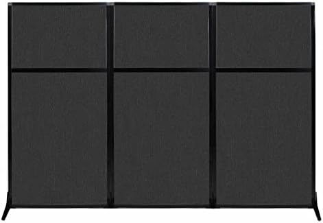 Versare Workstation Partition | Portable Wall Divider | Modern Office Cubicle | Free Standing Privacy Screen | Flexible Work Space | 99" x 70" Black Fabric Panels by VERSARE