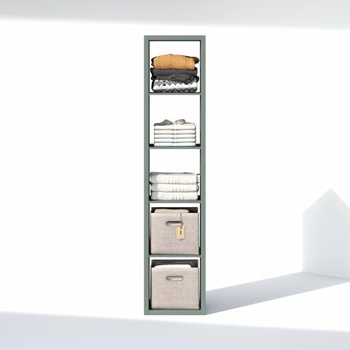 Furinno Cubic Extra Thick 5-Cube Closet Organizers and Storage, Sage Green - Image 6