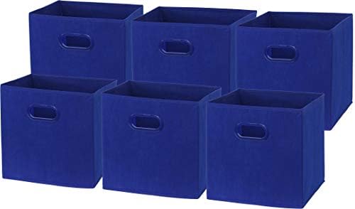 Simple Houseware 11-Inch Foldable Cube Storage Bins with Handles, Dark Blue by SimpleHouseware