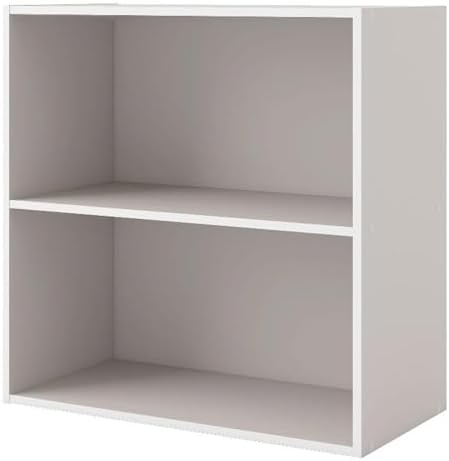 Homes: Inside + Out Apexa 2-Tier Cube Storage Organizer Shelves, Stackable Wood Bookcase Fits Cubby Bins for Organization, Dorm Teen Room Decor & Home Office, Taupe Grey by HOMESInsideOut