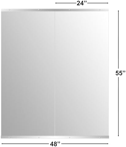 Home Gym Mirror for Wall, 55" x 24" x 2PCS Frameless Full Length Mirror - Image 3