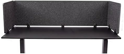 Stand Up Desk Store ReFocus Raw Clamp-On Acoustic Desk Divider Mounted Privacy Panel to Reduce Noise and Visual Distractions (Anthracite Gray, 59" x 16") - Image 5