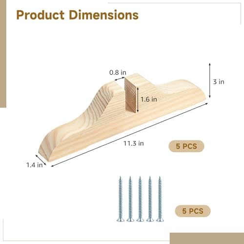 5 Pcs Folding Room Divider Stands, Wooden Privacy Screen Holders, Office Partition Support Bases with Slots, Includes Nails for Easy Assembly, Ideal for Home, Office (Wood) - Image 5