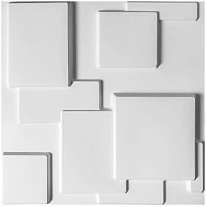 Art3d Decorative Tiles 3D Wall Panels for Modern Wall Decor, Magic Square-White, 12 Panels 32 Sq Ft by Art3d