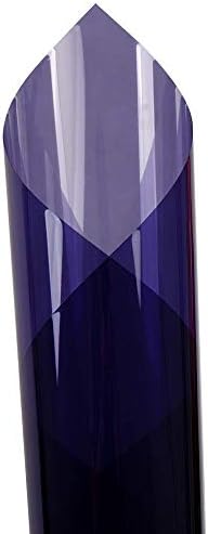 Transparent Decorative Window Film Anti UV Colorful Adhesive Vinyl Heat Insulation Solar Window Tinting Sheets Glass Film for Christmas Home Decoration, 24Inch x 33Feet, Purple - Image 2