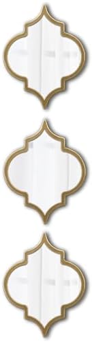 Vintage Oval Small Gold Mirror 8 X 10 Inch, Set of 3 by Sintosin