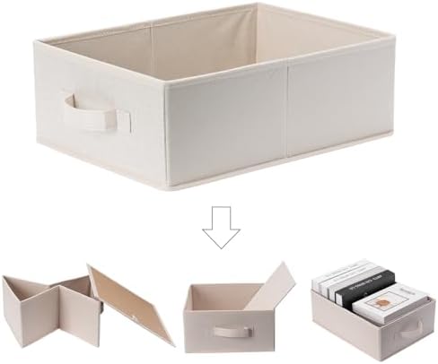 Clothings Collapsible Storage Bins, Foldable Organizers and Storage Baskets Cube Storage Bin for Bedroom Living Room (4 Pack) (Flaxen, 15.4x11.4x5.5inch) - Image 6