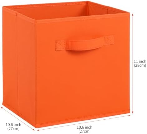 Stero Fabric Storage Bins 6 Pack Fun Colored Durable Storage Cubes with Fabric Handles Foldable Cube Baskets for Home, Kids Room, Closet and Toys Organization Multi Colors-2 - Image 2