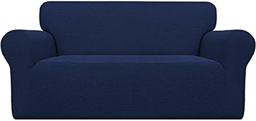 Easy-Going Stretch Oversized Loveseat Couch Covers Washable Navy by Easy-Going