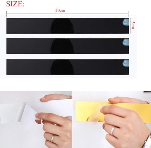 20Pcs Mirror Wall Stickers Striped Design Mirror Art Tile Decal DIY Self Adhesive Wall Line Border Decals Removable Acrylic Mirror Sheets and Murals for Home Decor 5 * 20cm（Gold） - Image 7