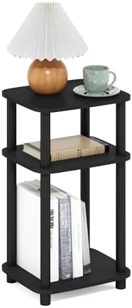 Furinno JUST 3-Tier Telephone Table, Turn-N-Tube Toolless Side Table with Open Shelf, Round Curve Corner Night Stand, Bedside Table, for Living Room, Bedroom, Americano - Image 6