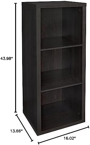 ClosetMaid 3 Cube Storage Shelf Organizer Bookshelf with Back Panel, Easy Assembly, Wood, Black Walnut - Image 5