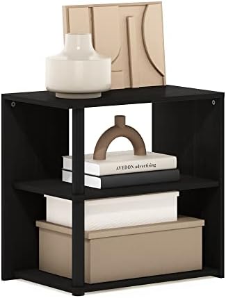 Furinno Romain Side Table, 2-Tier End Table with Open Shelf, Night Stand, Bedside Table, for Living Room, Bedroom, Espresso by Furinno-FitsYourSpaceFitsYourBudget