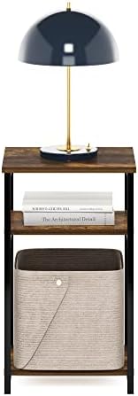 Furinno JUST 3-Tier Metal Frame Telephone Table, Amber Pine - Image 4