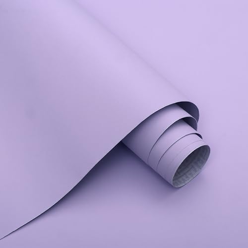 15.7"x394" Purple Wallpaper Peel and Stick for Bedroom Renter Friendly Wall Paper Purple Contact Paper for Cabinet Solid Color Self-Adhesive Removable Wallpapers Matte Vinyl Roll by Micpolo