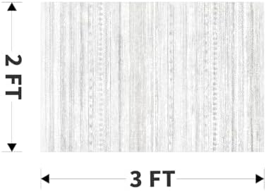 Small Area Rug-2x3 Entryway Rug Non Slip Washable Low Pile Indoor Door Mat Neutral Distressed Boho Moroccan Entrance Rugs Carpet for Bedroom Kitchen Powder Room Front Porch Bathroom, Grey - Image 2