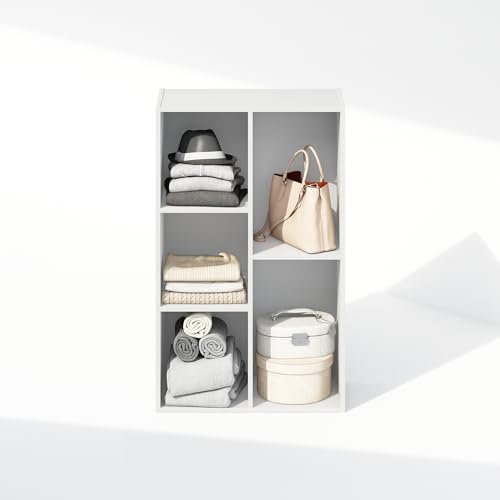 Furinno Reed Closet Organizers and Storage, 5-Cube Reversible Closet Shelves, Closet Organization Shelf, 9.4 x 19.5 x 31.5, for Bedroom, Closet, White - Image 4
