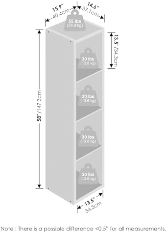 Furinno Cubic Extra Thick 4-Cube Closet Organizers and Storage, White - Image 2
