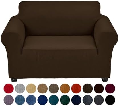 Joccun Stretch Chair Couch Cover,1-Piece Sofa Slipcover Spandex Jacquard Fabric Sofa Covers with Elastic Bottom,Washable Furniture Protector for Dogs, Cats, Kids (Armchair,Seal Brown) by Joccun