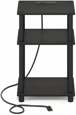 Furinno Just 3-Tier Night Stand with Charging Station, Black Espresso - Image 7