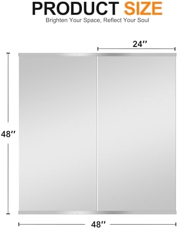 Delma Home Gym Mirror, 48"x24"x2PCS, Silver - Image 5
