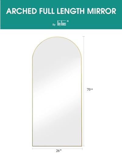 70''x26'' Full Length Mirror, Large Arched Floor Mirror with Stand, Oversized Wall Mirror, Full Body Mirrors Standing Leaning for Living Room, Bedroom (Gold) - Image 4