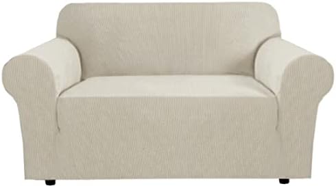 H.VERSAILTEX Stretch Loveseat Covers 1-Piece Loveseat Slipcover|Sofa Cover with Elastic Bottom, Textured Checked Jacquard Fabric(58"-70" Wide, Island Fossi) by HVERSAILTEX