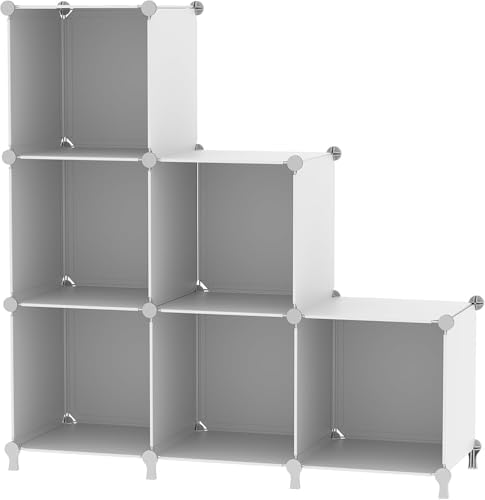 6Cube Storage Organizer Modular Stackable Shelf Closet White by ATTDETJLbyATTDETJLHOME