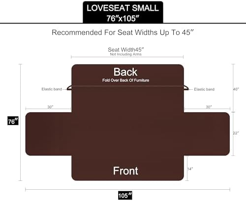 U-NICE HOME Loveseat Sofa Cover for 2 Cushion Couch, Greyish Green/Taupe - Image 6