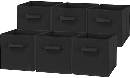 Simple Houseware 11-Inch Foldable Cube Storage Bins, Black, 6-Pack by SimpleHouseware