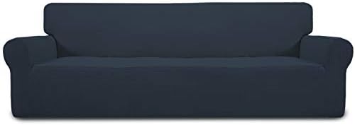 Easy-Going Stretch 4 Seater Oversized Sofa Couch Cover Dark Blue by Easy-Going