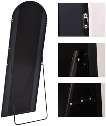 KOMCOTE Arch Mirror Full Length,Floor Length Mirror,Arched Floor Mirror,76''x34'' Wall Mirror Full Length,Oversized Floor Mirror,Bedroom Mirror Full Length,Black Floor Mirror Living Room Cloakroom - Image 4