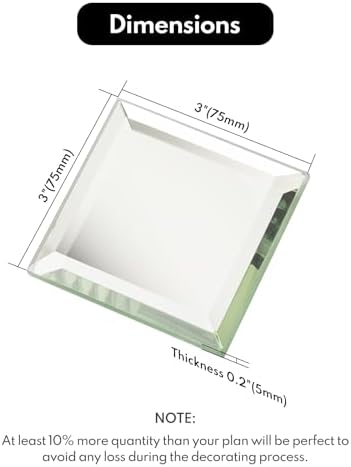 Lovdeco Peel and Stick 3 Inch Beveled Mirror Glass Tile Silver Crystal Mosaic Tile for Kitchen Backsplash Bathroom (3x3 Inch, 32 Sheets) - Image 2