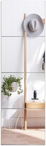 VASUHOME Glass Full Length Wall Mirror Tiles - [12 x10 Inch - 4PCS], Frameless Full Body Mirror for Home Gym, Bedroom, Living Room - Versatile Wall Mirror with Unrivaled Clarity by VASUHOME