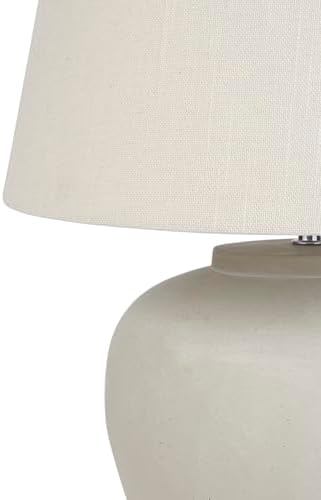 Nourison Home 20" Sand (Light Beige) Neutral Ceramic Table Lamp with Fabric Shade, Bedside Nightstand Lamp for Bedroom, Living Room, Entryway - Image 7