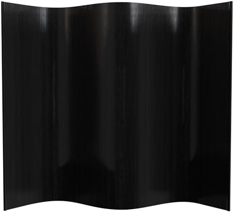 Red Lantern 6 ft. Tall Bamboo Wave Screen - Black by RedLantern