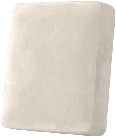 H.VERSAILTEX Velvet Stretch Couch Cushion Cover Plush Cushion Slipcover for Chair Cushion Furniture Protector Seat Cushion Sofa Cover (1 Piece Armchair Cushion Covers, Ivory) by HVERSAILTEX