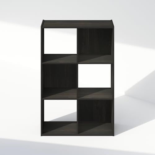 Furinno PELLI Book Shelf, 6-Cube Bookshelf, Cube Storage Organizer Bookcase, 11.7 x 23.7 x 35.4, for Living Room, Bedroom, Home Office, Espresso - Image 4