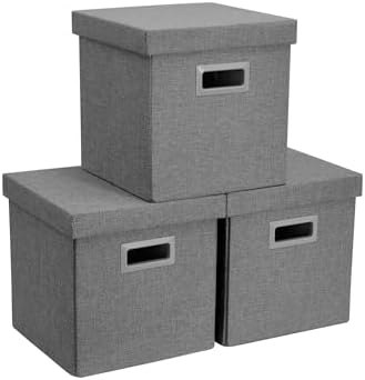DECOMOMO Storage Basket with Lids, 3x Tougher Collapsible Storage Bins by DECOMOMO
