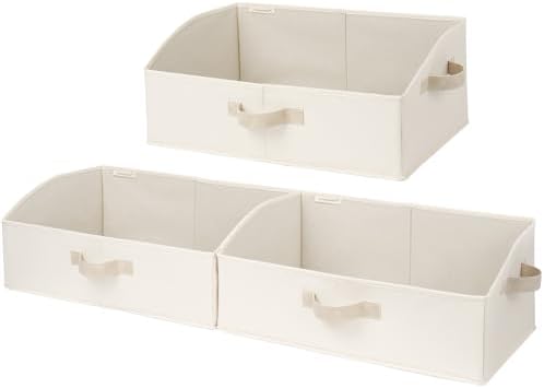 StorageWorks Closet Storage Bins Trapezoid, Beige, Large, 3-Pack by StorageWorks