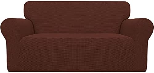 Easy-Going Stretch Loveseat Couch Covers Washable Coffee by Easy-Going