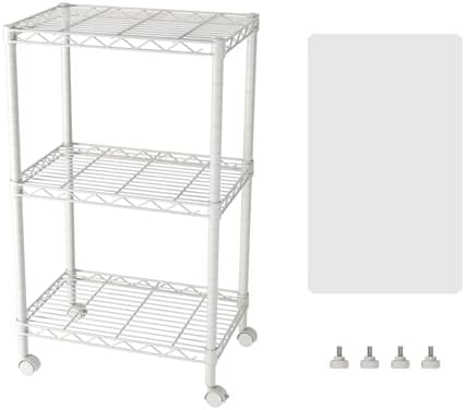 SINGAYE 3 Shelves Storage Shelf Wire Shelving Unit Metal Adjustable Wheels by SINGAYE