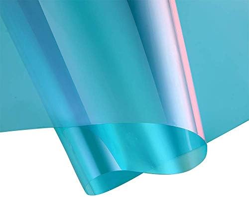 Transparent Decorative Window Film Anti UV Colorful Adhesive Vinyl Heat Insulation Solar Window Tinting Sheets Glass Film for Christmas Home Decoration,60Inch x 16.5Feet, Blue - Image 2