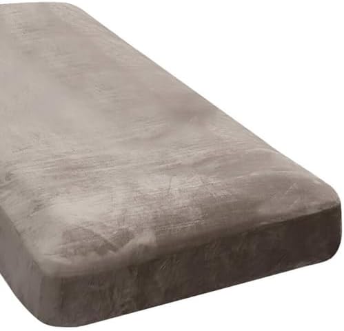 H.VERSAILTEX Velvet Stretch Individual Chaise Cover Sectional Couch Covers for L Shaped Sofa Both Left/Right Furniture Protector Seat Cushion Sofa Cover (1 Piece Chaise Cover, Taupe) by HVERSAILTEX