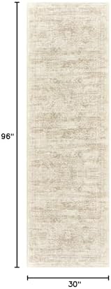 Soalmost Washable Runner Rug 2'6"x8' Kitchen Hallway Runners Beige - Image 2