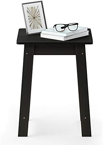 Furinno BEGINNING Side Table, Square Modern End Table with H-Legs, Night Stand, Bedside Table, Soft Edges, Easy Assembly, for Living Room, Bedroom, Espresso - Image 5