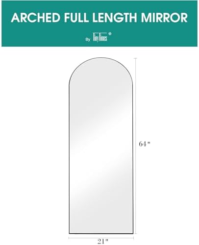 64''x21'' Arched Full Length Mirror with Stand, Full Body Mirror, Mirrors Full Length Floor Freestanding, Wall Mounted Mirrors for Bedroom Living Room Cloakroom (Black) - Image 5